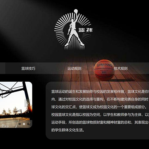 篮球运动网页设计成品 学生体育静态网页模板